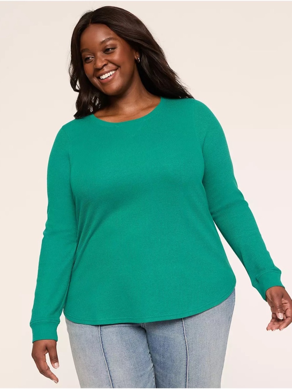 Lane Bryant Green Long Sleeve Tee
